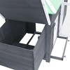 VidaXL Chicken Coop with Nest Box Gray 74.8 inches x28.3 inches x40.2 inches  Solid Firwood - 4 of 4