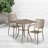 Flash Furniture Oia Commercial Grade 28" Square Indoor-Outdoor Steel Patio Table Set with 2 Square Back Chairs - 2 of 4