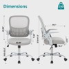 Office Task Chair Metal Frame with Lumbar Support Ergonomic Computer Desk Chair in Gray with Moveable Armrest - 3 of 4