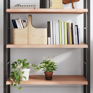 vidaXL Wall Shelf Light Brown 39.4 in.x23.6 in.x(0.8 in.-1.6 in.) Treated Solid Wood Oak - 1 of 4