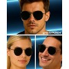grinderPUNCH Aviator Sunglasses for Women Men, UV400 Protection Lens and Lightweight Metal Black - 2 of 4