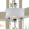 19" x 19" x 9" 3-Light Paris Crystal Chandelier Clear - Warehouse Of Tiffany: ETL Listed, Linen Shade, Adjustable Height - 2 of 3