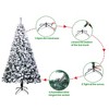 Angel Sar 6FT Flocked Artificial Christmas Tree, Unlit Snow-Covered PVC Tree with 750 Naturally Shaped Branch Tips and Sturdy Metal Stand, Green - 4 of 4