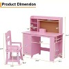 Study Desk and Chair Set for Children, Study Table for Kids - Features Bookshelf, Bulletin Board, Cabinets and Drawer - 2 of 4