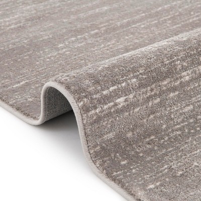 Gray Synthetic Stain-Resistant Indoor Runner Rug
