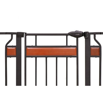 Black and Cherry Wood Pressure Mounted Baby Gate