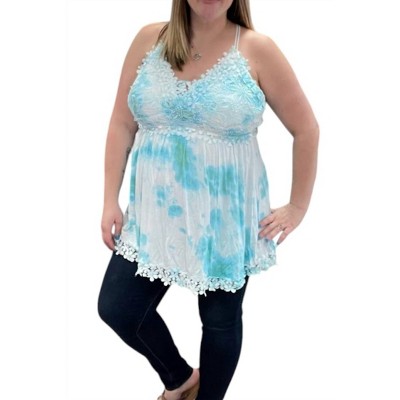 Women's Lace Crochet Cloud Cami Top - White Birch