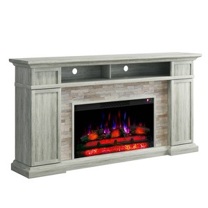 Festivo 70" Farmhouse Freestanding Electric Fireplace Light Gray - 1 of 4