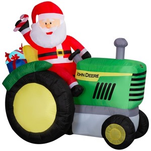 Gemmy Christmas Airblown Inflatable John Deere Tractor w/Santa Scene Deere, 5.5 ft Tall - 1 of 4
