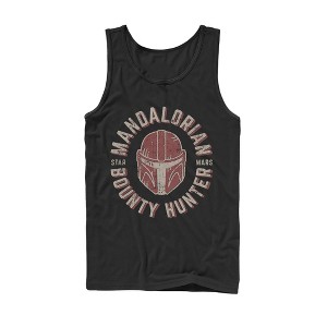 Men's Star Wars The Mandalorian Helmet Stamp Tank Top - 1 of 4
