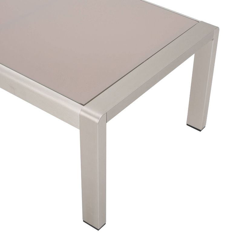 Aviara 2pc Aluminum Patio Loveseat & Coffee Table Set - Gray - Christopher Knight Home, 5 of 13