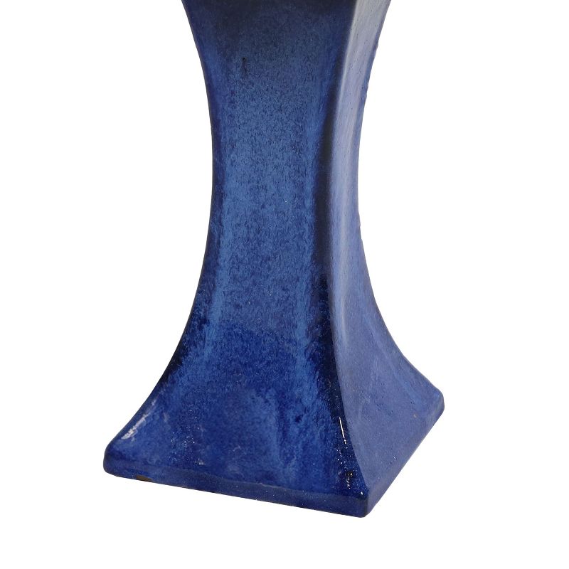 Sunnydaze Ceramic Bird Bath with Glazed Finish - Blue Glazed Finish - 16" H, 5 of 9