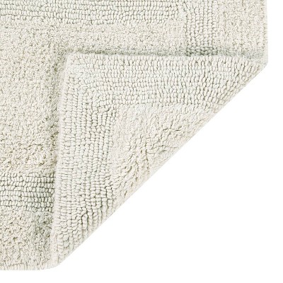 Ivory Cotton Reversible Plush Bath Rug 21" x 34"
