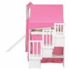PAGED Twin Size Loft Bed with Storage Stairs, Wooden Bed Frame with Tower, Tent and Guardrail, Modern Bunk Bed for Boy and Girl - 3 of 4
