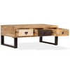 vidaXL Coffee Table with 3 Drawers Solid Mango Wood 35.4 in.x19.7 in.x13.8 in. - 2 of 4