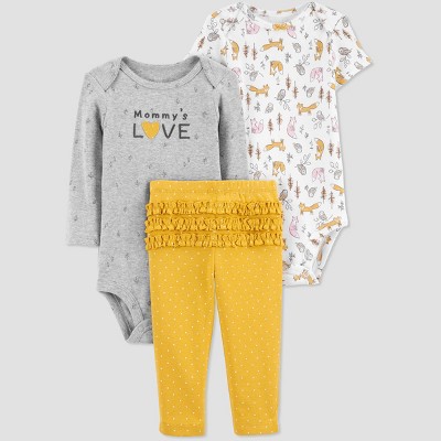 Baby Girls' Mommy's Love Top & Bottom Set - Just One You® made by carter's Gold Newborn