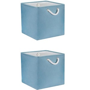 REGALWOVEN Shelves Closet Square Fabric Collapsible Storage Basket Bin with Handle 2 Pcs - 1 of 4