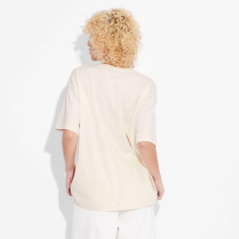 Women's Rolling Stones Americana Oversized Short Sleeve Graphic T-Shirt - Ivory, 2 of 4