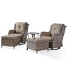 Buenhomino Outdoor Swivel Rocker Patio Chairs of 2 with Thick Cushions and Side Table, Swivel Outdoor Chairs 5PCS High Back Wicker Patio Furniture Set - 2 of 4