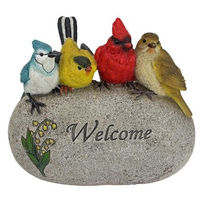 Medium Hand-Painted Resin Bird Welcome Garden Statue