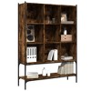 vidaXL Smoked Oak Bookcase/Storage Rack - Steel & Engineered Wood Room Divider Bookshelf - 40.2"x11.8"x55.7" for Living Room, Study, Bedroom - 4 of 4