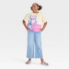Girls' Disney Stitch and Angel Boxy Washed Short Sleeve Graphic T-Shirt - Yellow - 4 of 4