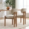 Sapphtopaz Modern Dining Chairs Set of 2 Farmhouse Kitchen Upholstered Chair with Wood Leg Armless Backrest Chairs for Dining Room, Living Room - 2 of 4