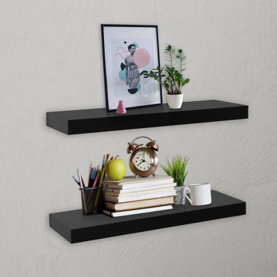 vidaXL Floating Wall Shelves 2 pcs Black 15.7 in.x7.9 in.x1.5 in.