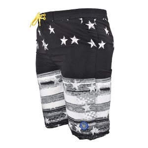 Banana Boat UPF50+ Men's Stars and Stripes Bathing Suit 4-Way Stretch | Black or Navy - 1 of 3