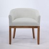 INFURNIC Dining Chairs Mid Century Modern Upholstered Barrel Chairs with Wooden Legs for Kitchen Dining Room Accent, Beige, 23"*24.8"*27.9" - 4 of 4