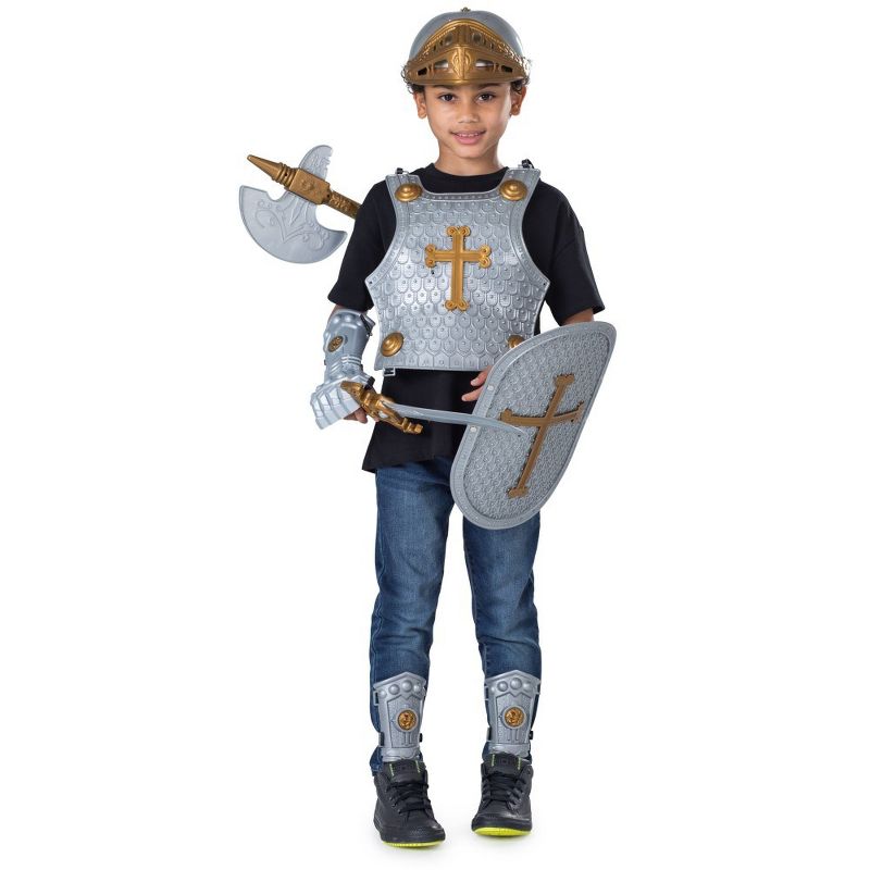 Dress-Up-America Knight Armor Set for Kids - Medieval Shield and Helmet Playset, 3 of 5