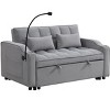 Modern Velvet Loveseat Futon Sofa Couch w/Pullout Bed,with adjustable Reclining Backrest,Pockets,Furniture for Living Room,3 in 1 Convertible Sofa Bed - 4 of 4