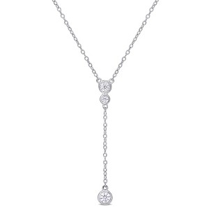 EVERLY JEWELRY | Sterling Silver 1/3 CT TGW Created White Moissanite Necklace With Chain, 17-inch - 1 of 4
