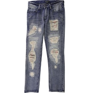 I.N.C International Concepts Mens Plaid Patched Straight Leg Jeans, Blue, 33W x 32L - 1 of 2