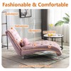 MOONMISS Velvet Chaise Lounge Indoor,Button-Tufted Upholstered Chaise Lounge Chair with Pillow for Bedroom Living Room Office - 3 of 4