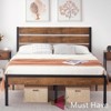 Jojoka Modern Queen Bed Frame with Wood Headboard and Footboard, Metal Platform, Heavy Duty Support, No Box Spring, Noise Free,  Easy Assembly - 3 of 4