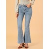 INSPIRE CHIC Women's High Waist Slash Pocket Wide Leg Denim Jeans - 2 of 4