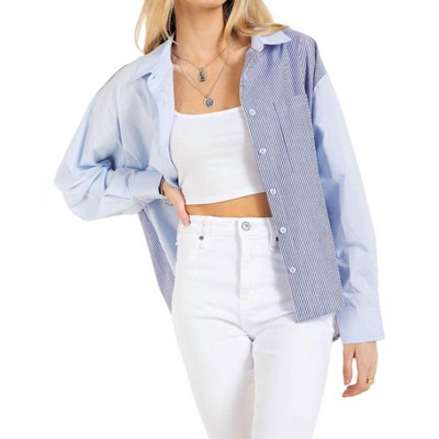 Women's Mix And Match Stripe Long Sleeve Shirt - KORI