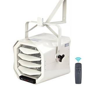 DR. INFRARED HEATER DR-910F, 240V 10000W Heavy-Duty Hardwired Shop Garage Heater, Wall Ceiling Mounted with Remote Controlled Thermostat, White - 1 of 4