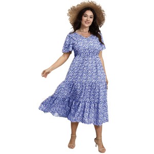 Women's Plus Size Maxi Dress Summer Casual Dresses - 1 of 4