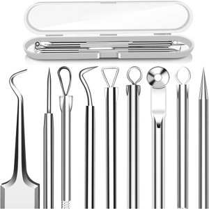 5PCS Blackhead Remover Set – Curved Tweezers & Comedone Extractor Tools Kit for Acne & Pimple Removal - 1 of 4