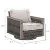 Cesicia 29'' x 32.9'' x 29.3'' in Gray Aluminum Rotating Armchair, Single Sofa with Woven Rattan Seat &Cushion For Living Room, Bedroom, Office - 4 of 4