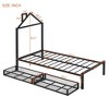 Twin-Size Metal Bed with Storage Drawers and House-Inspired Headboard - 4 of 4