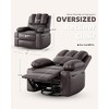 Oversize 27" Recliner Chair, Single PU Leather Sofa with Side Pocket, Chaise Lounge Reclining Seat with 2 Cup Holders for Living Room, Bedroom - 3 of 4