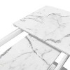 Gulches 47.24"-62.99" Extendable Dining Table, White Marble Print MDF Top with X-Shape Metal Base, Seats 4-6 for Modern Kitchen/Dining Room - 4 of 4