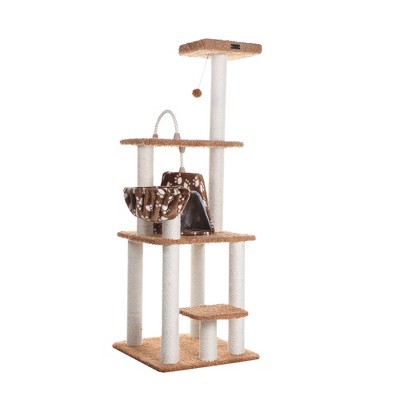 Beige and Brown Sisal Carpet Cat Tree Tower
