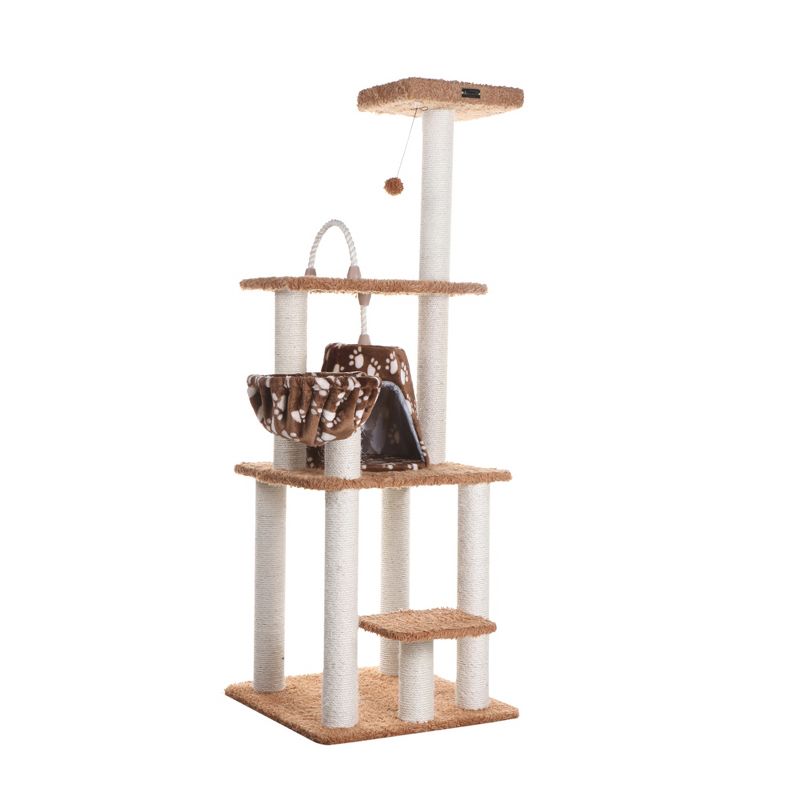 Armarkat Brown Carpet Real Wood Cat Furniture, Pressed Wood Kitty Tower, A6403, 2 of 10