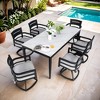Christopher Knight Home Selina Contemporary 7 Piece Outdoor Aluminum Swivel Rocker Dining Chair with Sunbrella Cushions - 2 of 4