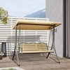 Resenkos 3-Seat Swing Chair, Outdoor Canopy Glider With Cushions, Adjustable Canopy, Slatted Design, Beige - 3 of 4