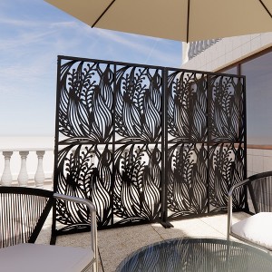 CAVINAS Patio Privacy Screen Freestanding Decorative Metal Fence Panels with Bird Shape for Garden Decor, 72" H×45" W - 1 of 4